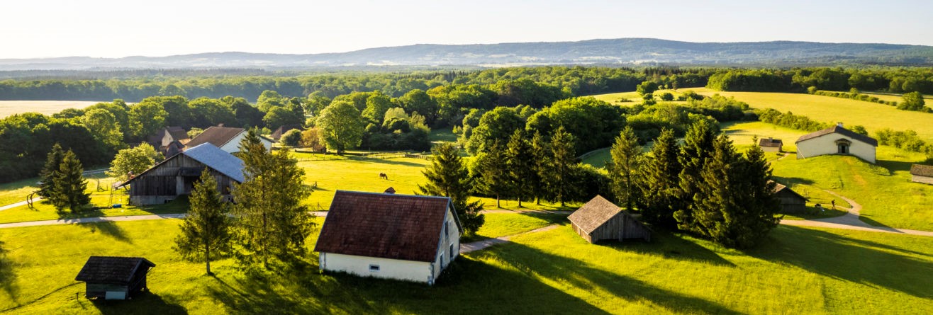 luchtfoto van het museum